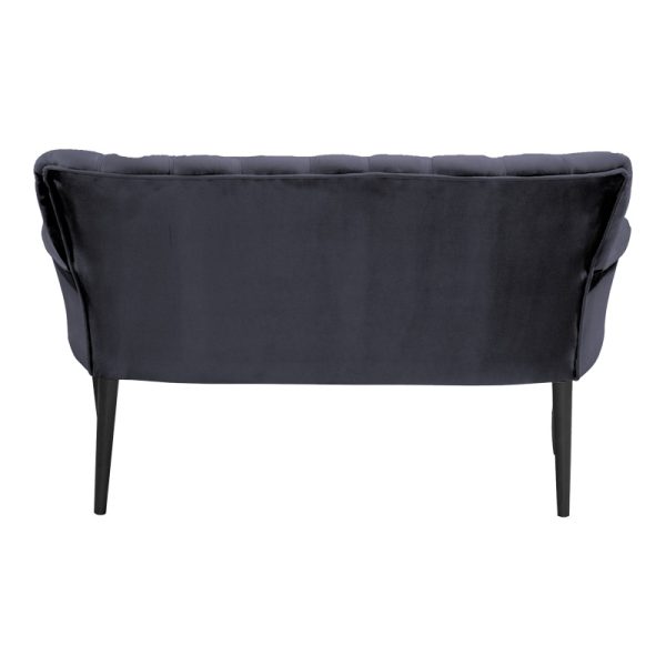 146 000074 2 2 Samara sofa pakoworld 2-seater anthracite velvet-black legs 130x55x79cmIndoor furniture > Sofas