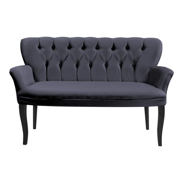 146 000074 5 Samara sofa pakoworld 2-seater anthracite velvet-black legs 130x55x79cmIndoor furniture > Sofas