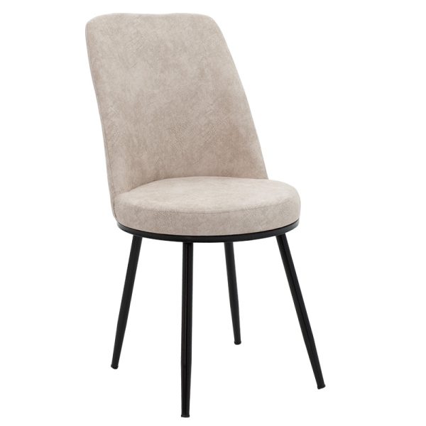 146 000078 5 Chair Farell pakoworld fabric grey antique-black leg.Indoor furniture > Chairs