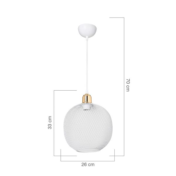 147 000035 3 10 Ceiling light PWL-0977 pakoworld E27 white-golden D26x33cmLighting > Ceiling