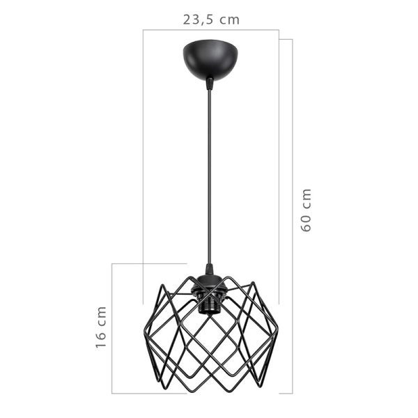 147 000037 3 15 Ceiling light PWL-1021 pakoworld Ε27 metal black D23.5x16cmLighting > Ceiling