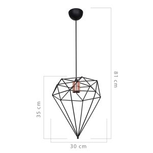 147 000038 3 3 Ceiling light PWL-1022 pakoworld Ε27 metal black D30x35cmLighting > Ceiling