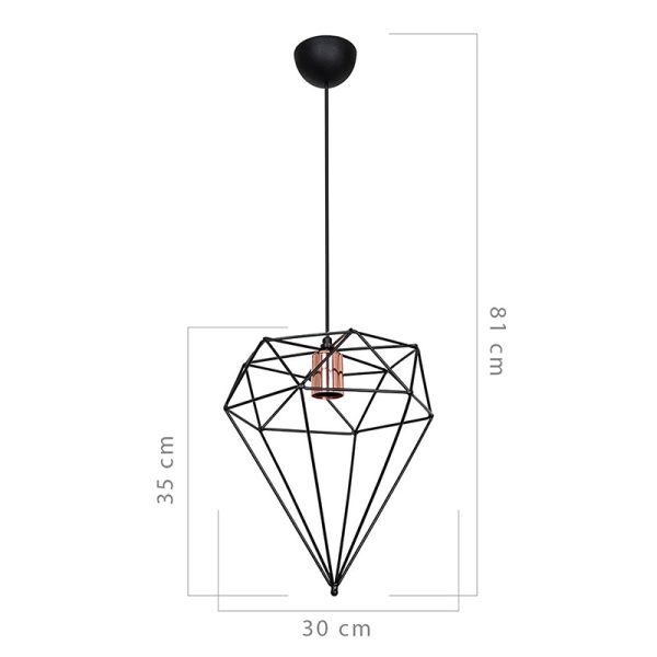 147 000038 3 3 Ceiling light PWL-1022 pakoworld Ε27 metal black D30x35cmLighting > Ceiling