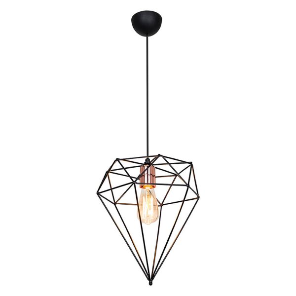 147 000038 5 Ceiling light PWL-1022 pakoworld Ε27 metal black D30x35cmLighting > Ceiling