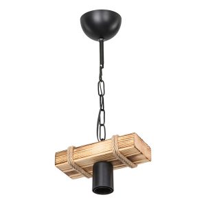 147 000043 2 14 Ceiling light PWL-1027 pakoworld Ε27 metal black-natural 20x10x43cmBOHO CHIC > Luminaries