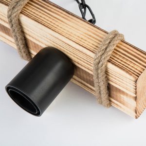 147 000043 3 14 Ceiling light PWL-1027 pakoworld Ε27 metal black-natural 20x10x43cmBOHO CHIC > Luminaries