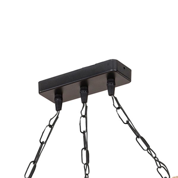 147 000044 3 17 Ceiling light PWL-1027 pakoworld Ε27 metal black-natural 48.5x10x47cmBOHO CHIC > Luminaries