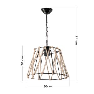 147 000056 3 6 Ceiling light PWL-1114 pakoworld Ε27 black-beige 30x20cmBOHO CHIC > Luminaries