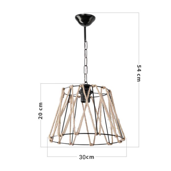 147 000056 3 6 Ceiling light PWL-1114 pakoworld Ε27 black-beige 30x20cmBOHO CHIC > Luminaries