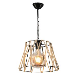 147 000056 8 Ceiling light PWL-1114 pakoworld Ε27 black-beige 30x20cmBOHO CHIC > Luminaries