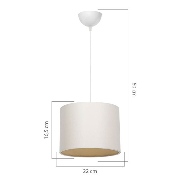 147 000057 3 4 Ceiling light PWL-1115 pakoworld Ε27 cream-white D22x16.5cmLighting > Ceiling