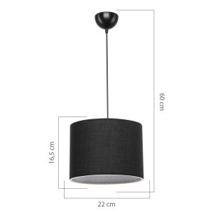 147 000060 3 5 Ceiling light PWL-1115 pakoworld Ε27 black D22x16,5cmLighting > Ceiling