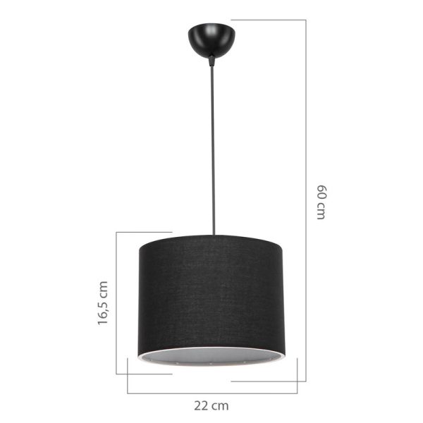 147 000060 3 5 Ceiling light PWL-1115 pakoworld Ε27 black D22x16,5cmLighting > Ceiling