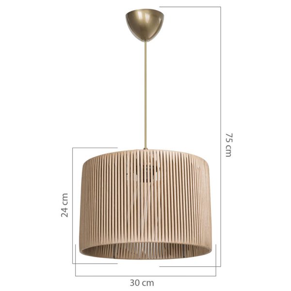 147 000063 3 14 Ceiling light PWL-1118 pakoworld Ε27 natural D30x24cmBOHO CHIC > Luminaries