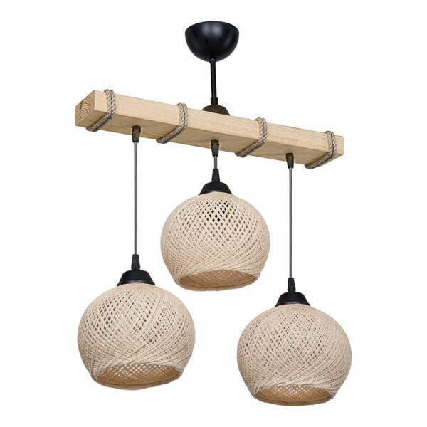 147 000066 18 Ceiling light Fiona pakoworld Ε27 cream-natural 50x20x63cmBOHO CHIC > Luminaries