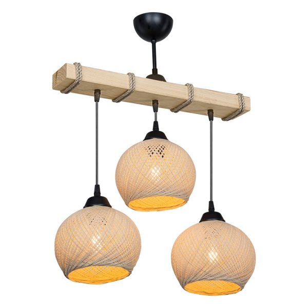 147 000066 2 16 Ceiling light Fiona pakoworld Ε27 cream-natural 50x20x63cmBOHO CHIC > Luminaries