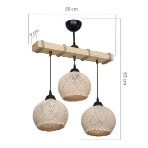 147 000066 3 16 Ceiling light Fiona pakoworld Ε27 cream-natural 50x20x63cmBOHO CHIC > Luminaries