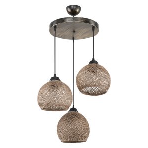 147 000068 10 Ceiling light PWL-1121 pakoworld Ε27 brown D40x75cmBOHO CHIC > Luminaries
