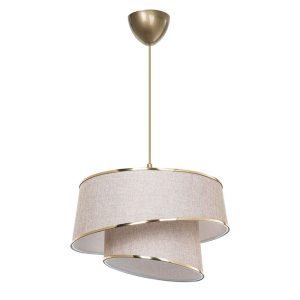 147 000077 12 Ceiling light PWL-1127 pakoworld Ε27 beige-brown-golden D32.5x31cmLighting > Ceiling