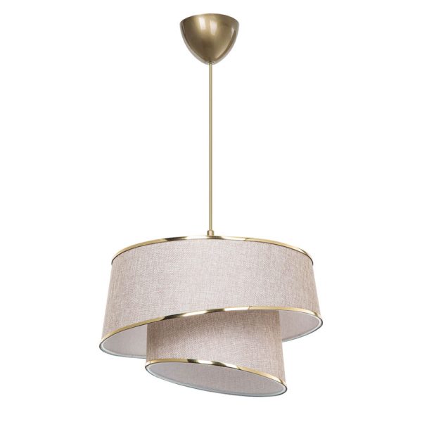 147 000077 12 Ceiling light PWL-1127 pakoworld Ε27 beige-brown-golden D32.5x31cmLighting > Ceiling