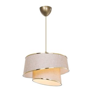 147 000077 2 10 Ceiling light PWL-1127 pakoworld Ε27 beige-brown-golden D32.5x31cmLighting > Ceiling