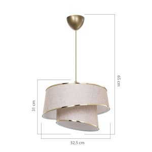 147 000077 3 10 Ceiling light PWL-1127 pakoworld Ε27 beige-brown-golden D32.5x31cmLighting > Ceiling