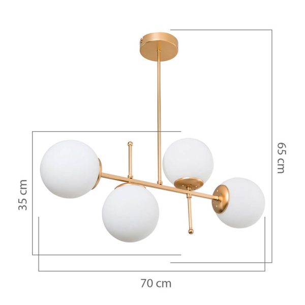 147 000078 3 12 Ceiling light PWL-1128 pakoworld Ε27 golden 70x20x35cmLighting > Ceiling
