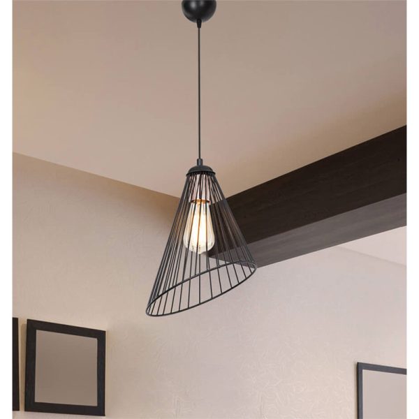 147 000113 2 4 Ceiling light PWL-1192 pakoworld Ε27 black metal D24x83cmLighting > Ceiling