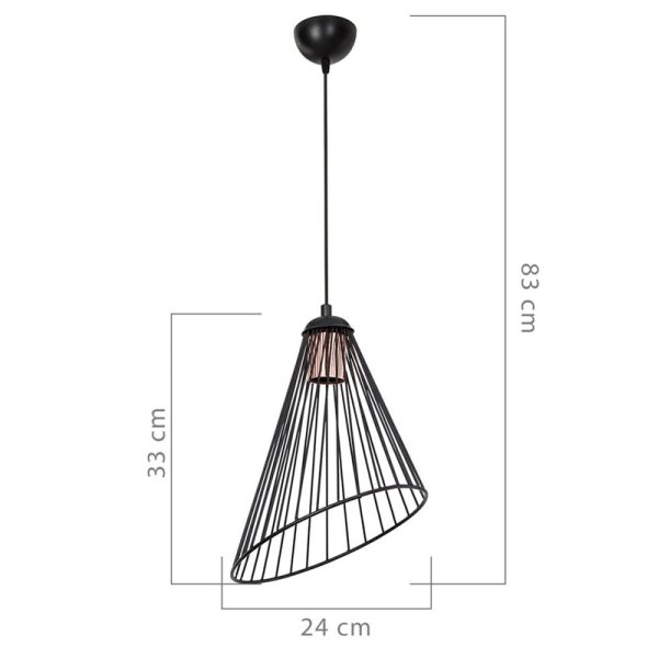 147 000113 3 4 Ceiling light PWL-1192 pakoworld Ε27 black metal D24x83cmLighting > Ceiling