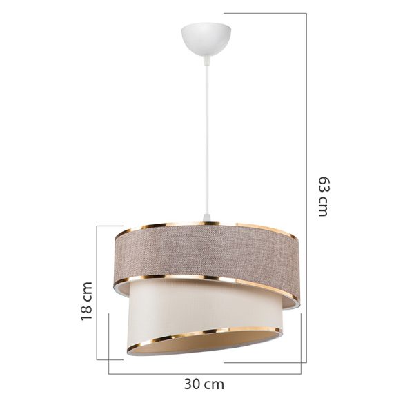 147 000134 3 16 Ceiling light Loopy pakoworld Ε27 beige-white D30x18cmLighting > Ceiling