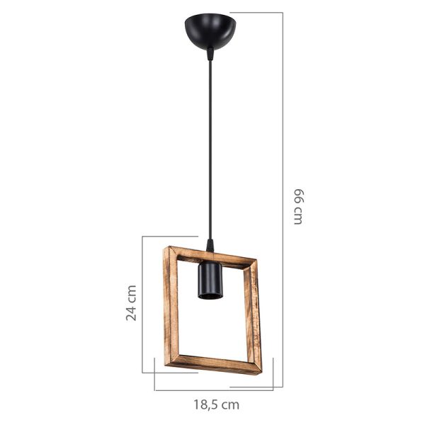 147 000136 3 9 Ceiling light Isolate pakoworld Ε27 walnut 18.5x3x24cmLighting > Ceiling