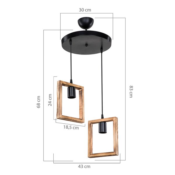 147 000137 3 9 Ceiling light Isolate pakoworld Ε27 walnut D43x83cmLighting > Ceiling