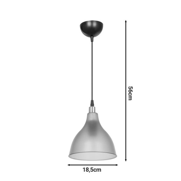 147 000150 2 8 Ceiling light Orazio pakoworld Ε27 dark grey-black D18.5x56cmLighting > Ceiling