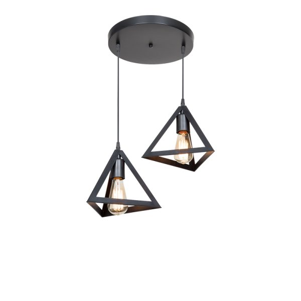 147 000167 5 Two-light ceiling lamp Kecha pakoworld pp in black shade D50x60cmLighting > Ceiling