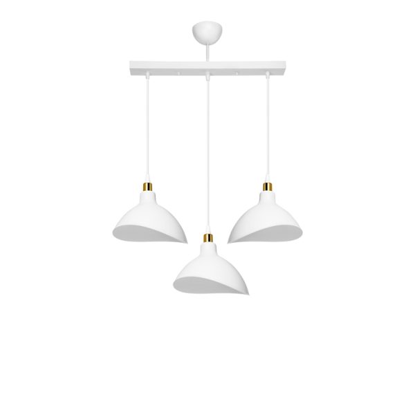147 000170 5 Three-light ceiling lamp Triha pakoworld pp in white shade 60x22x90cmLighting > Ceiling