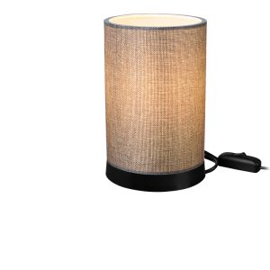 147 000180 2 4 Table lamp Fana pakoworld fabric in gray shade D14x21cmLighting > Table