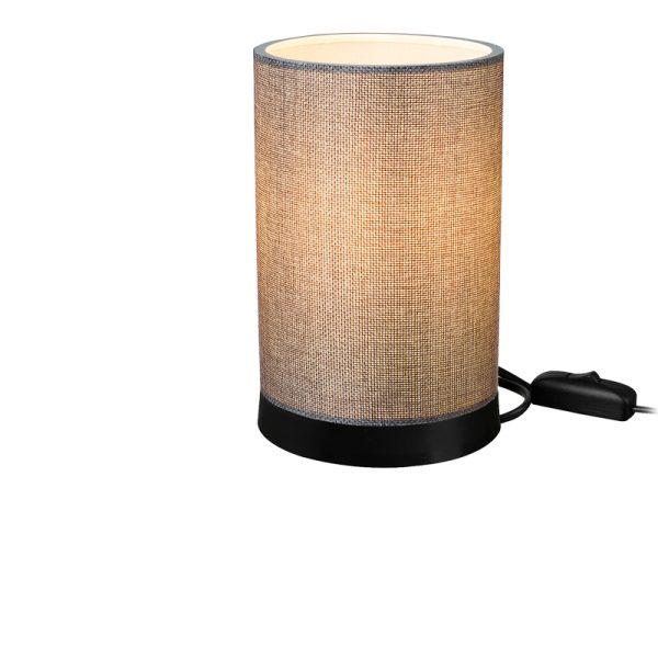 147 000180 2 4 Table lamp Fana pakoworld fabric in gray shade D14x21cmLighting > Table