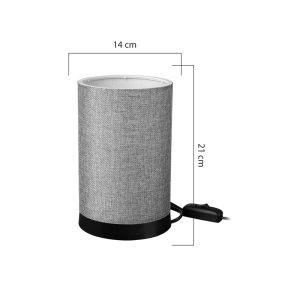 147 000180 3 4 Table lamp Fana pakoworld fabric in gray shade D14x21cmLighting > Table