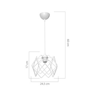 147 000181 3 4 Single-light E27 ceiling lamp Teeby pakoworld metal in white shade Φ22x17cmLighting > Ceiling