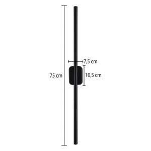 147 000195 3 2 Wall lamp-wall sconce Senio pakoworld led black 75x6x6cmLighting > Scones