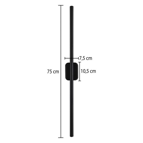 147 000195 3 2 Wall lamp-wall sconce Senio pakoworld led black 75x6x6cmLighting > Scones