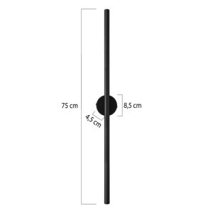 147 000196 3 8 Wall lamp-wall sconce Tisenio pakoworld led black 75x6x6cmLighting > Scones