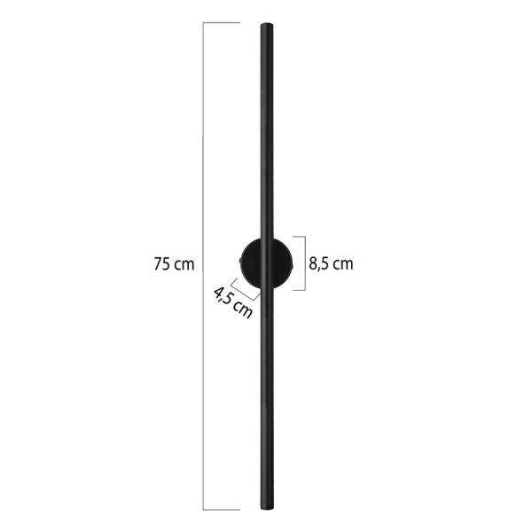 147 000196 3 8 Wall lamp-wall sconce Tisenio pakoworld led black 75x6x6cmLighting > Scones