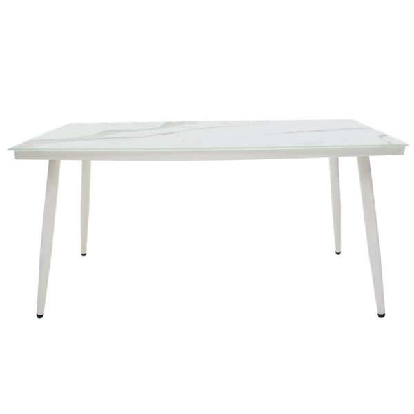 151 000005 2 2 Table Zeren pakoworld metal white-glass 160x90x78cmSPRING OFFERS