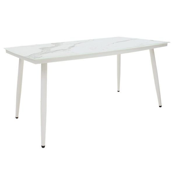 151 000005 5 Table Zeren pakoworld metal white-glass 160x90x78cmSPRING OFFERS
