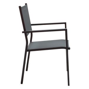 152 000001 2 2 Armchair Moly pakoworld metal black textilene dark grayOutdoor furniture > Garden armchairs
