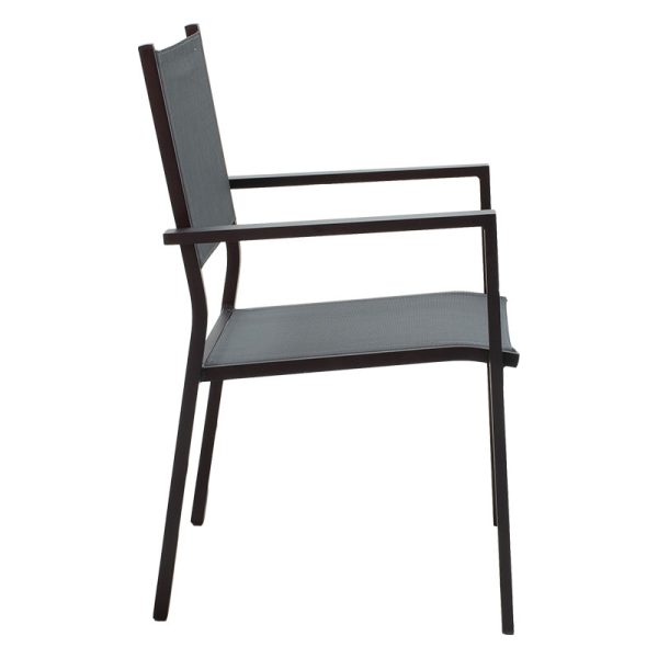 152 000001 2 2 Armchair Moly pakoworld metal black textilene dark grayOutdoor furniture > Garden armchairs