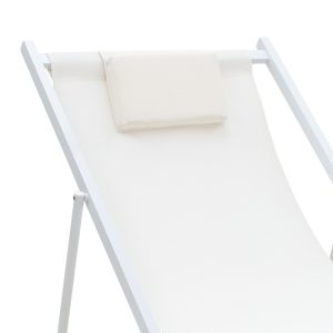 152 000008 3 6 Professional chaise longue Corte pakoworld beech alouminum white-beige textilene fabricOutdoor furniture > Sunbeds