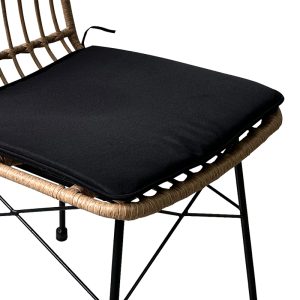 152 000017 3 6 Naoki pakoworld rattan chair in natural shade with black cushion and black metal leg 45x60x83cmBOHO CHIC > Chairs and Armchairs