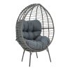152 000020 5 Armchair Moritz pakoworld aluminum anthracite rope-grey cushionOutdoor furniture > Garden armchairs